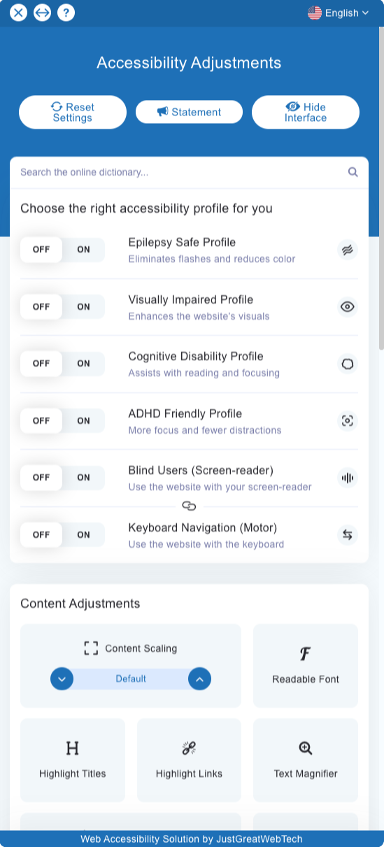 JustGreatWebTech Accessibility Tool